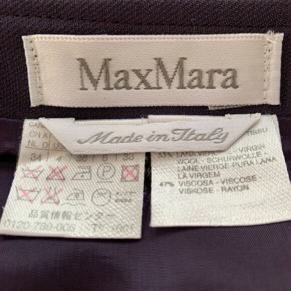 Max Mara Women Mini Knee Skirt Preppy Career Designer Purple Minimalist Size 4 - Picture 3 of 10